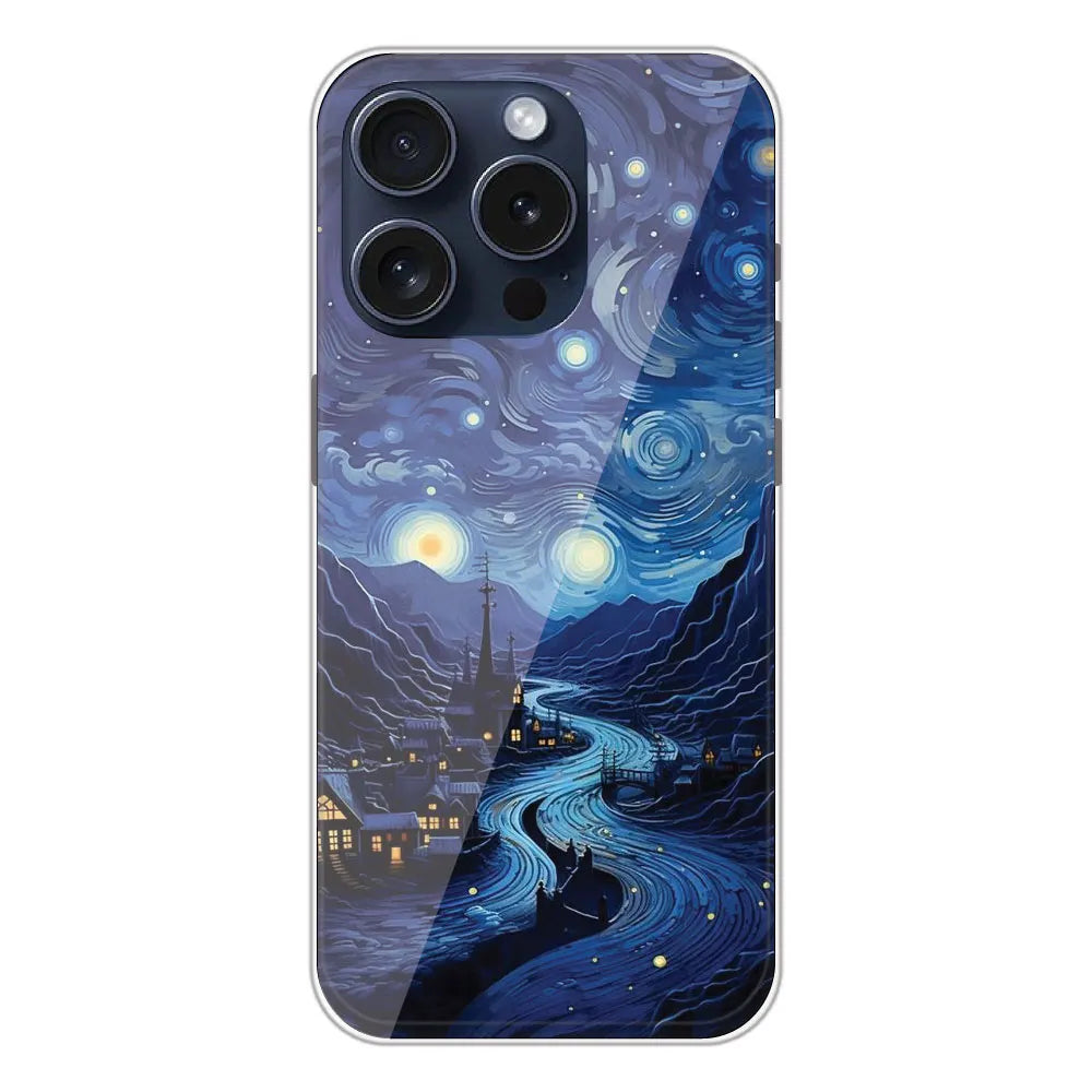 The Starry Night - Printed Silicone Case For Apple iPhone 15 Pro