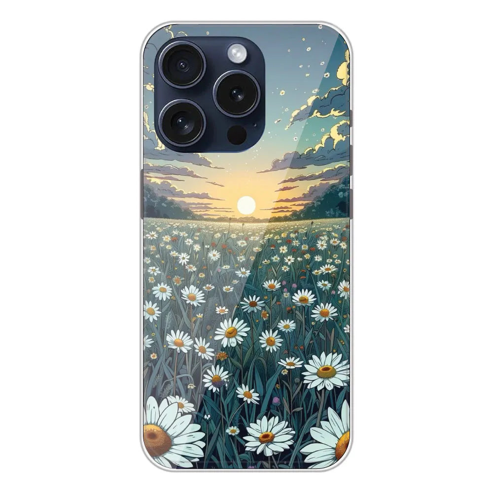 Daisy Sunset - Printed Silicone Case For Apple iPhone 15 Pro