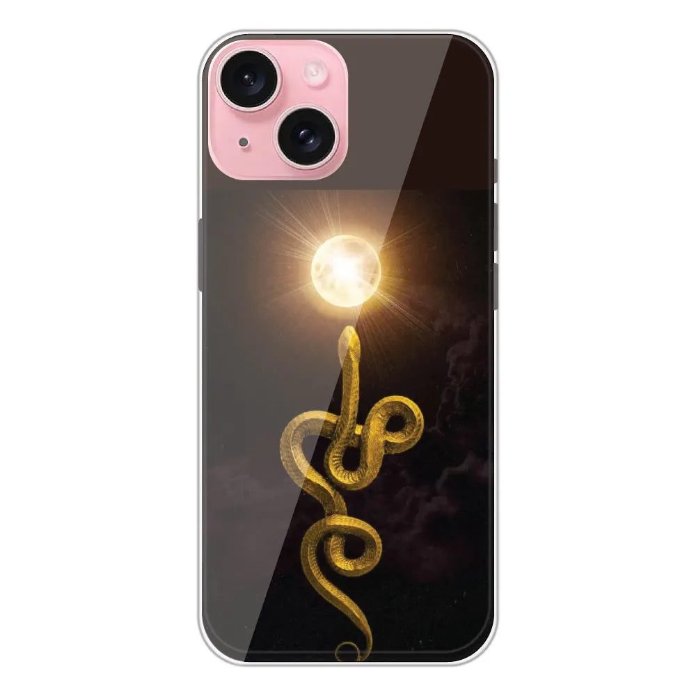 Golden Serpent - Printed Silicone Case For Apple iPhone 15