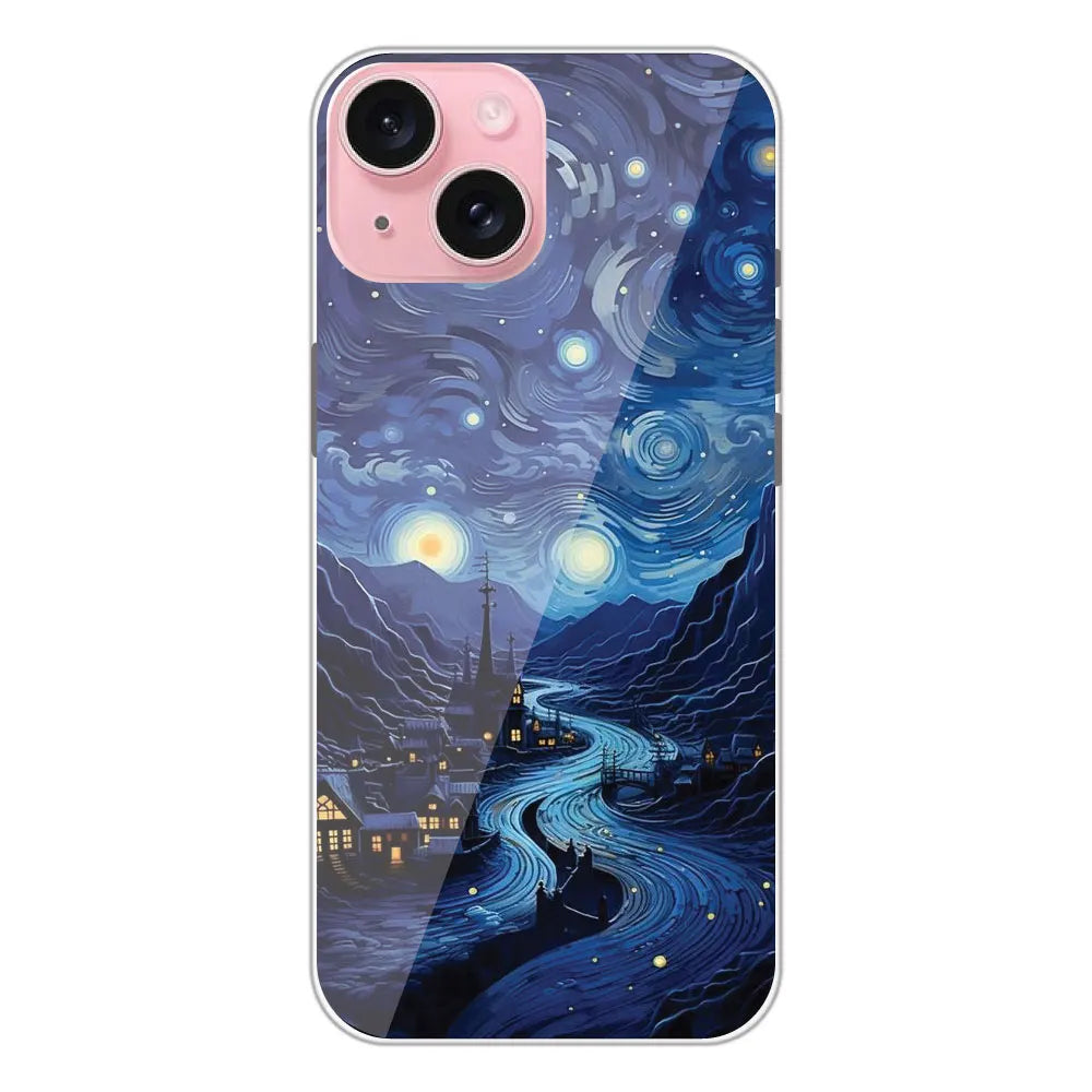 The Starry Night - Printed Silicone Case For Apple iPhone 15