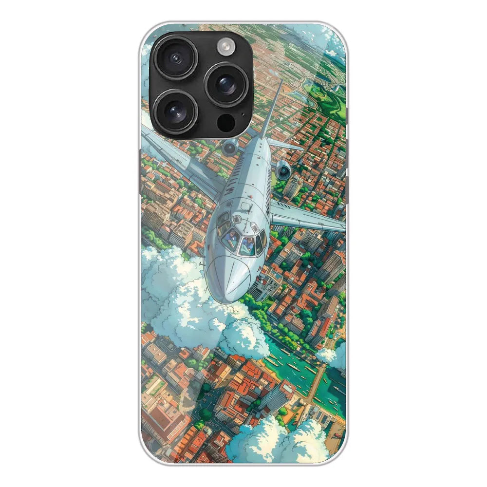 Flying Over City - Printed Silicone Case For Apple iPhone 16 Pro Max