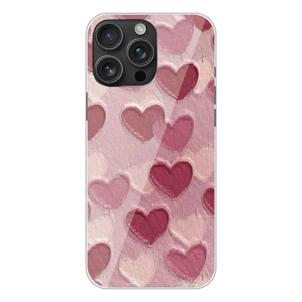 Pastel Hearts Love - Printed Silicone Case For Apple iPhone 16 Pro Max