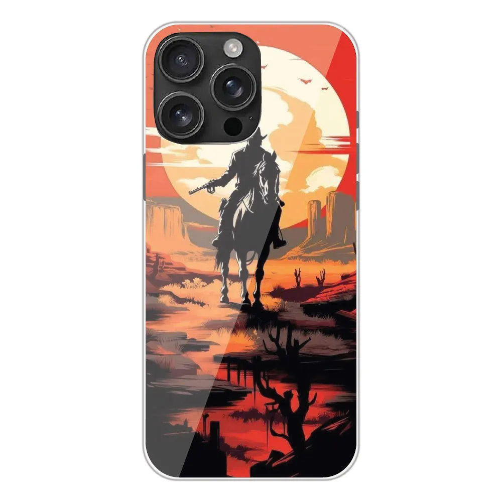 Cowboy and Horse - Printed Silicone Case For Apple iPhone 16 Pro Max