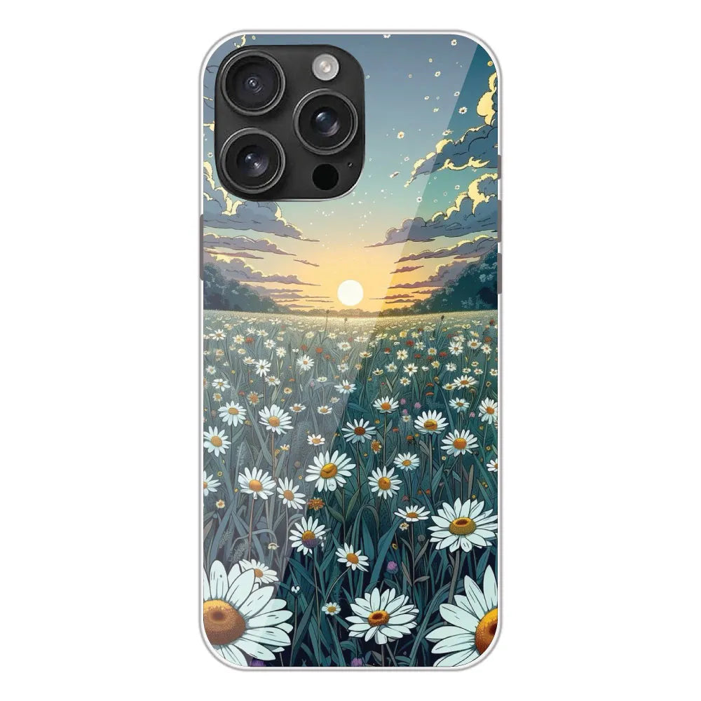 Daisy Sunset - Printed Silicone Case For Apple iPhone 16 Pro Max