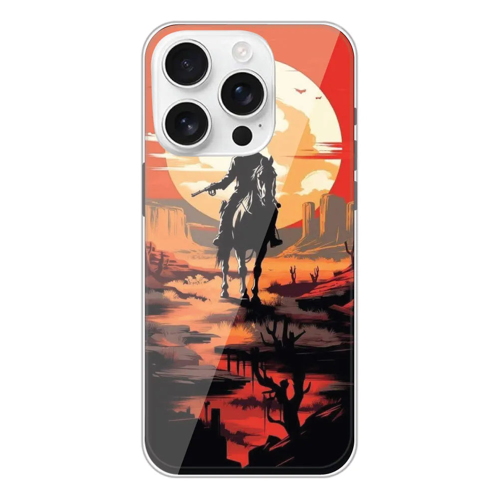 Cowboy and Horse - Printed Silicone Case For Apple iPhone 16 Pro