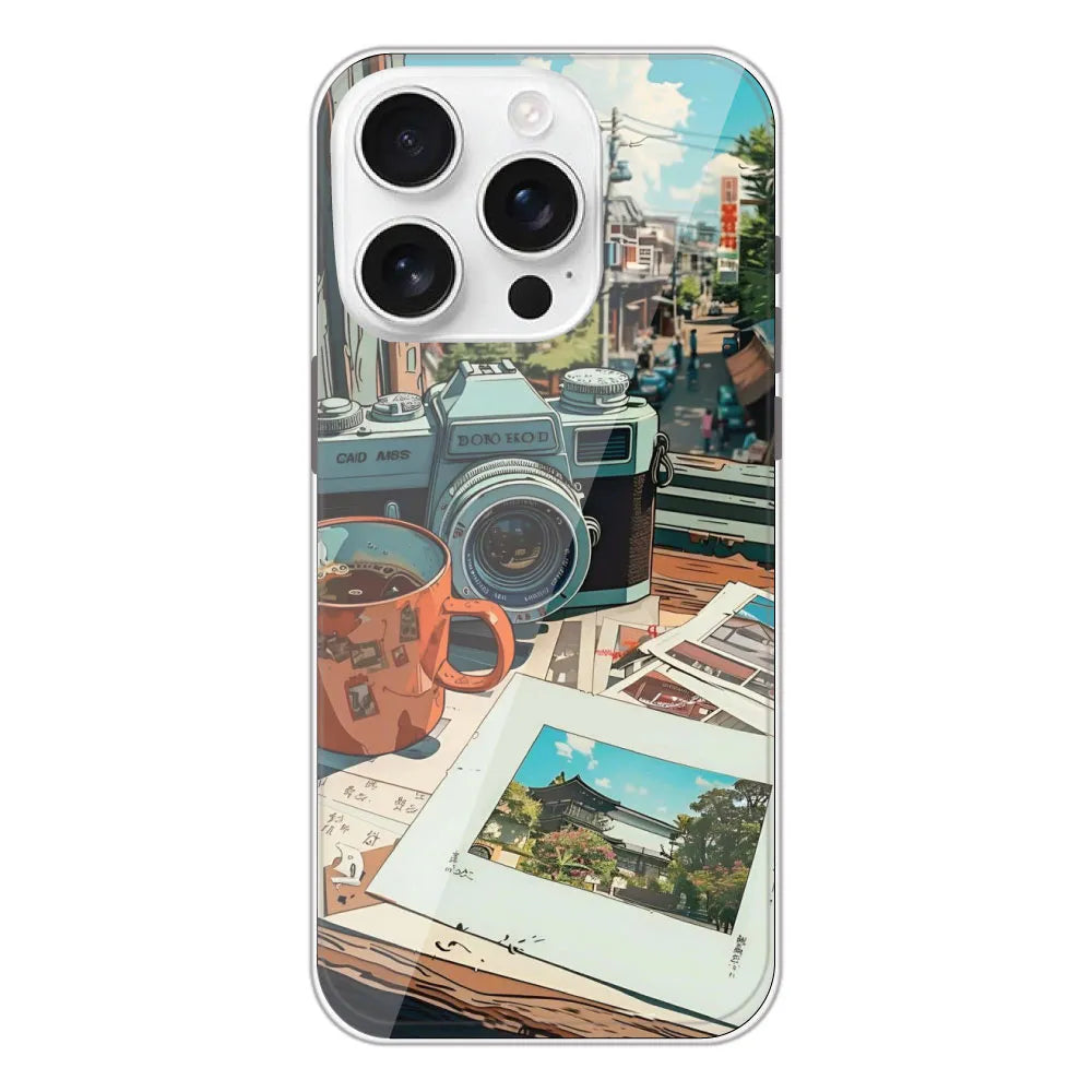 Vintage Camera Travel Vibes - Printed Silicone Case For Apple iPhone 16 Pro