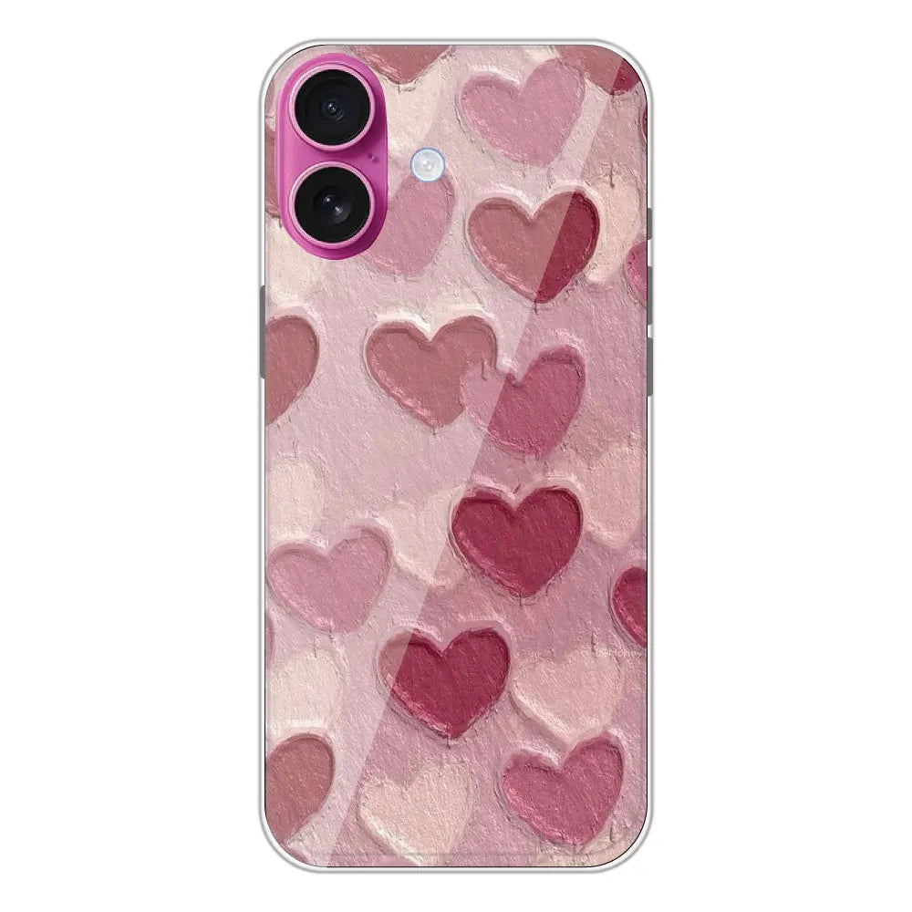 Pastel Hearts Love - Printed Silicone Case For Apple iPhone 16 Plus