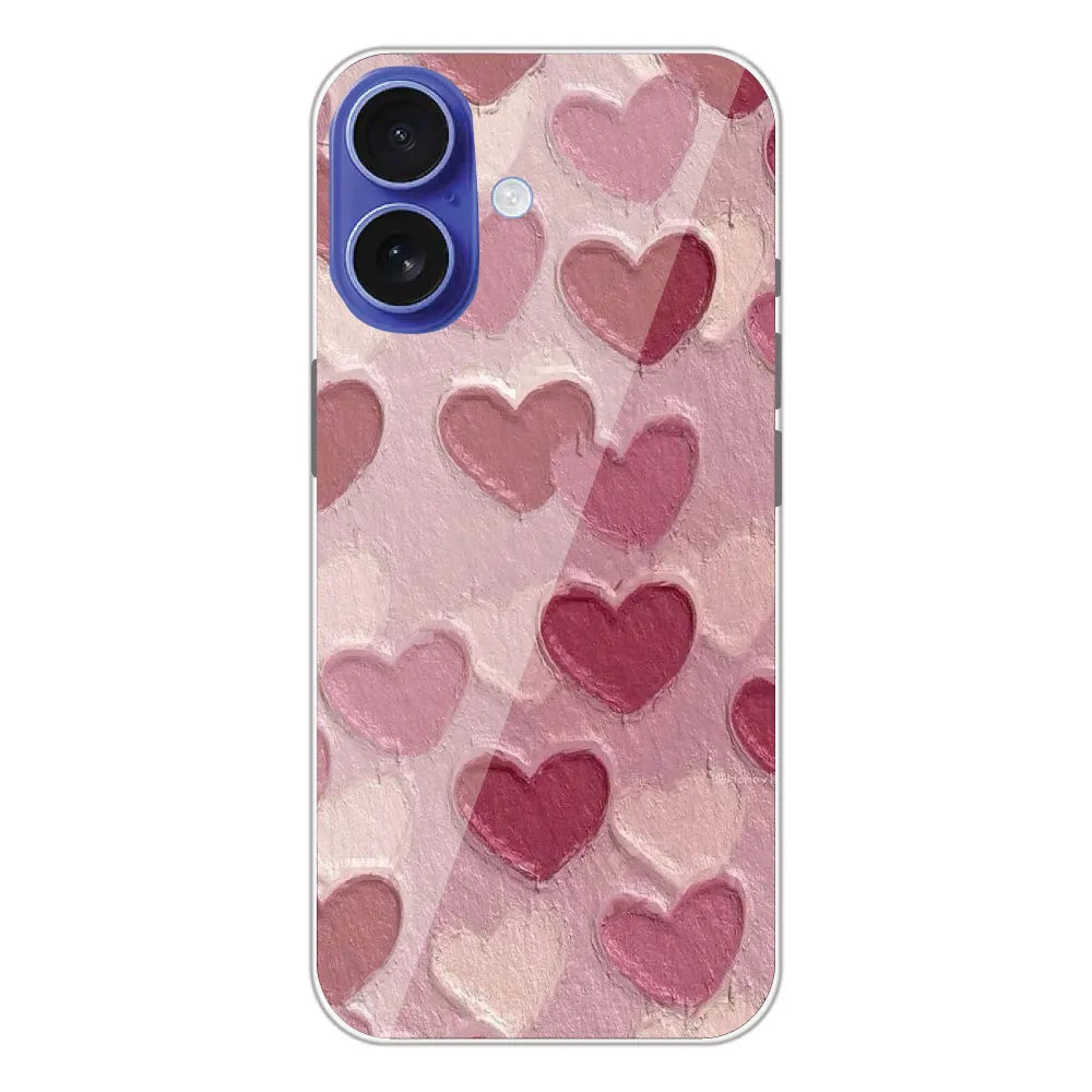 Pastel Hearts Love - Printed Silicone Case For Apple iPhone 16