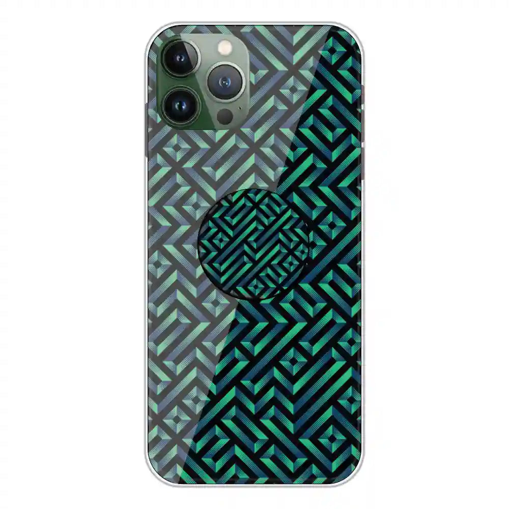 Green Mosiac Art - Silicone Grip Case For Apple iPhone 11 Pro Max