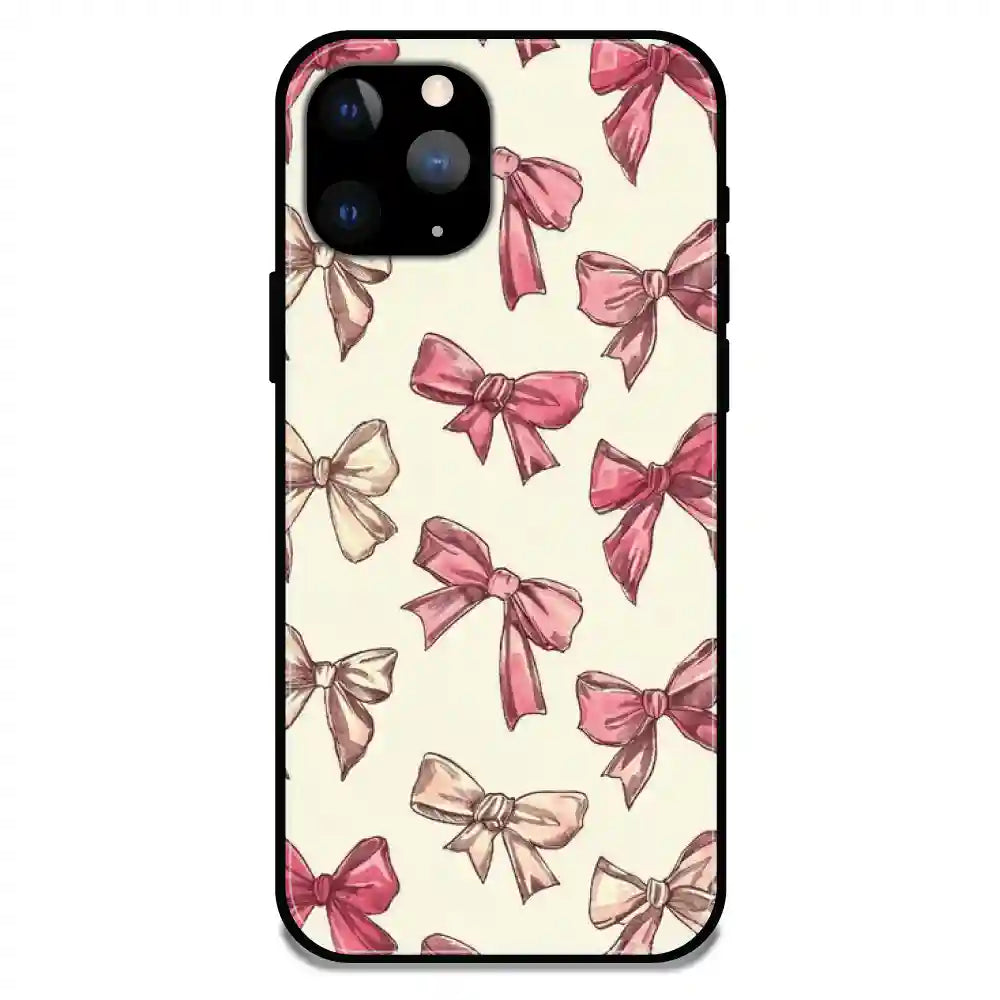 'Pastel Pink Bows - Glossy Metal Silicone Case For Apple iPhone 11 Pro Max