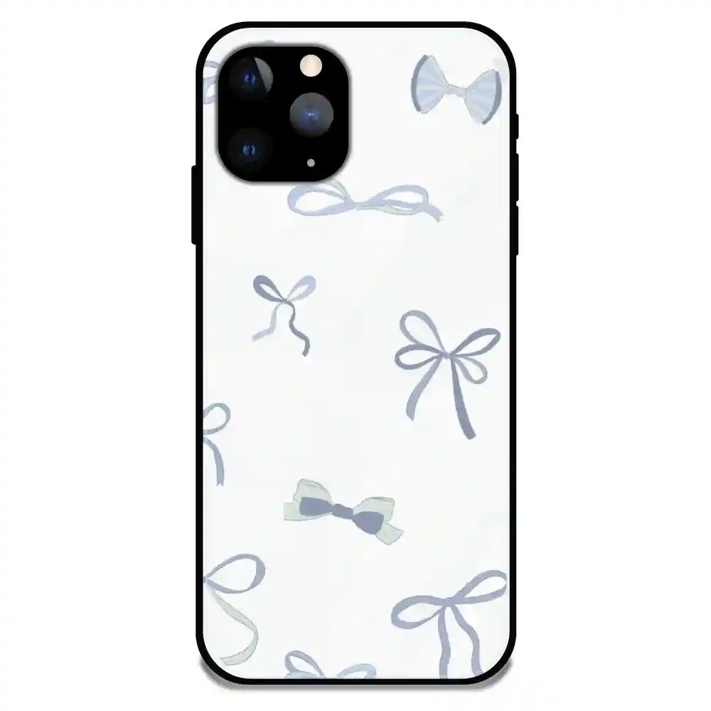 'Blue Bows - Glossy Metal Silicone Case For Apple iPhone 11 Pro Max