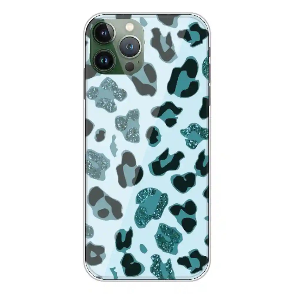 Blue Leopard Glitter Print - Printed Silicone Case For Apple iPhone 11 Pro Max