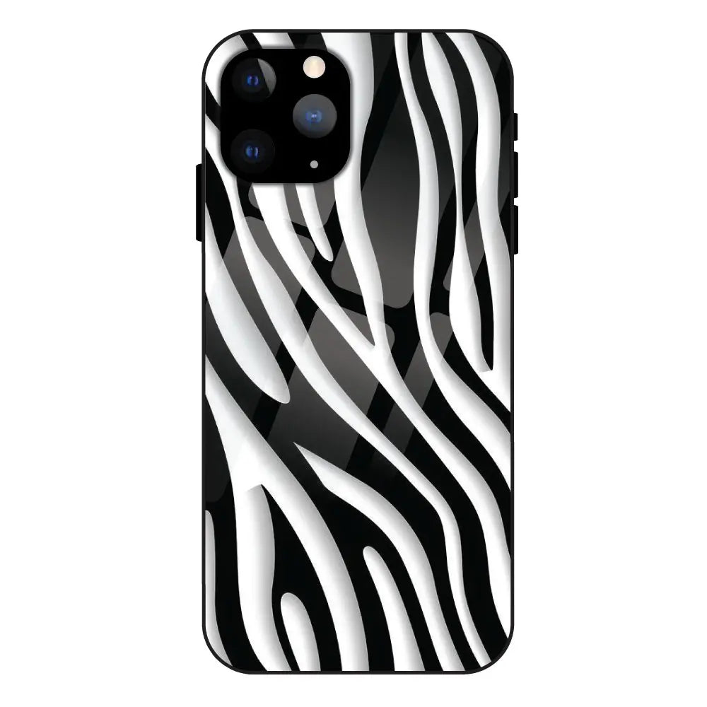 Zebra Print - Glass Case For Apple iPhone 11 Pro Max