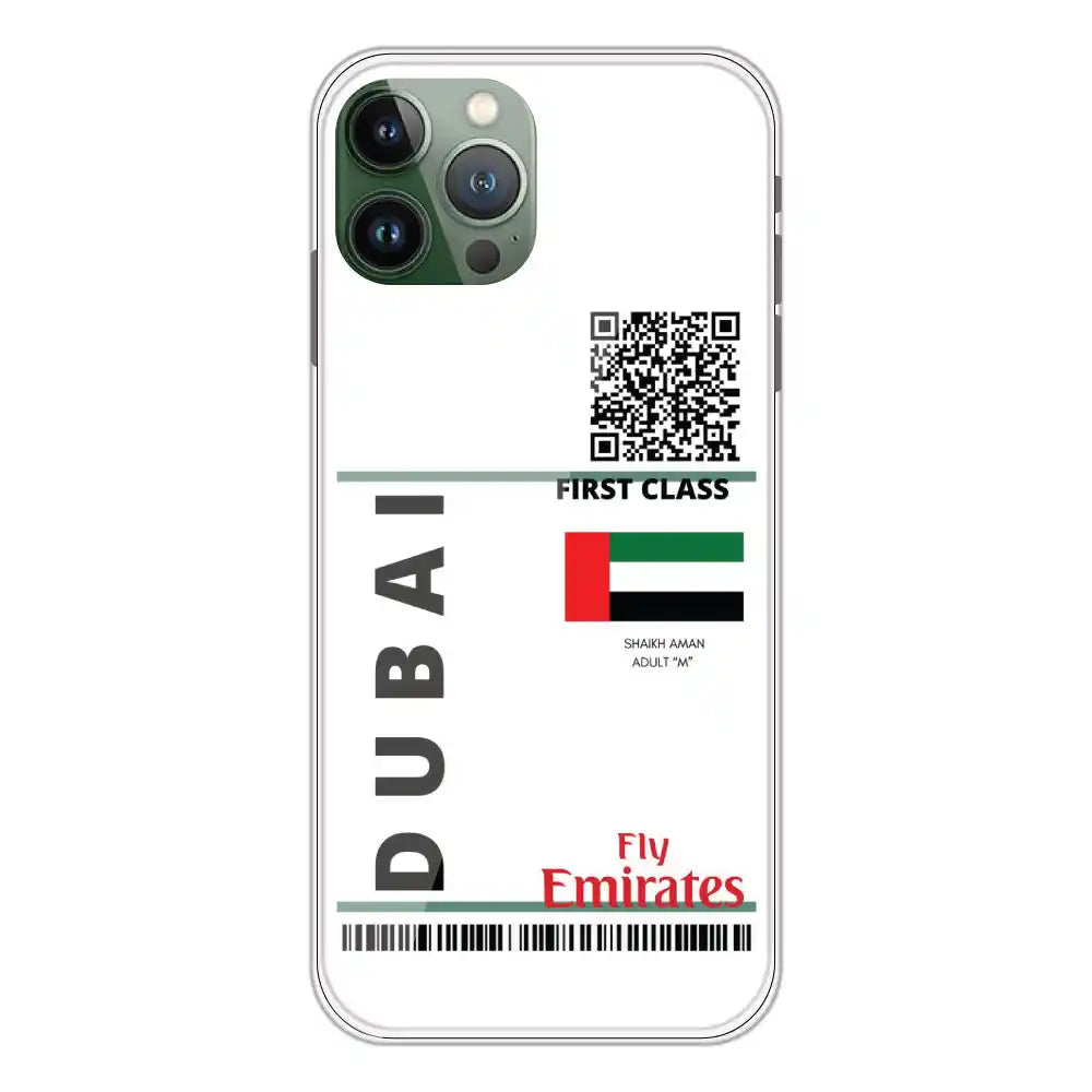 Dubai Ticket - Clear Printed Silicone Case For Apple iPhone 11 Pro Max