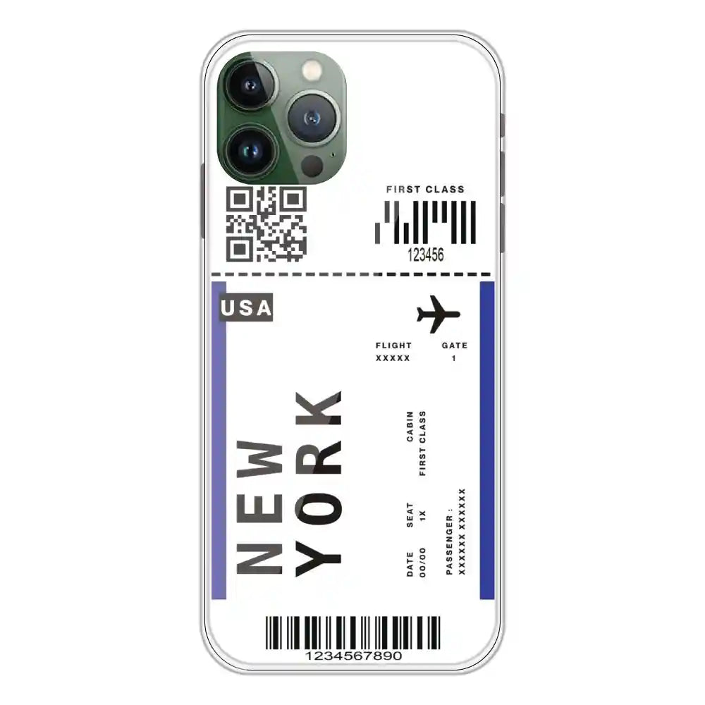 New York Ticket - Clear Printed Silicone Case For Apple iPhone 11 Pro Max