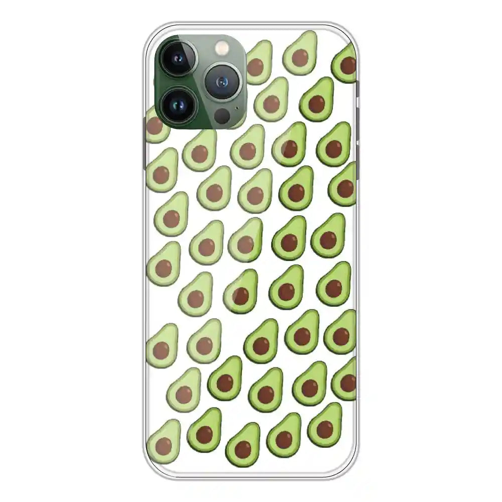 Avocado - Clear Printed Silicone Case For Apple iPhone 11 Pro Max