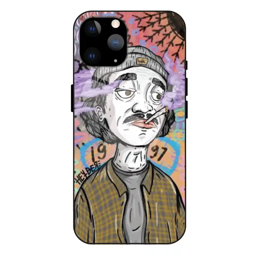 A Smoking Portrait - Glass Case For Apple iPhone 11 Pro Max