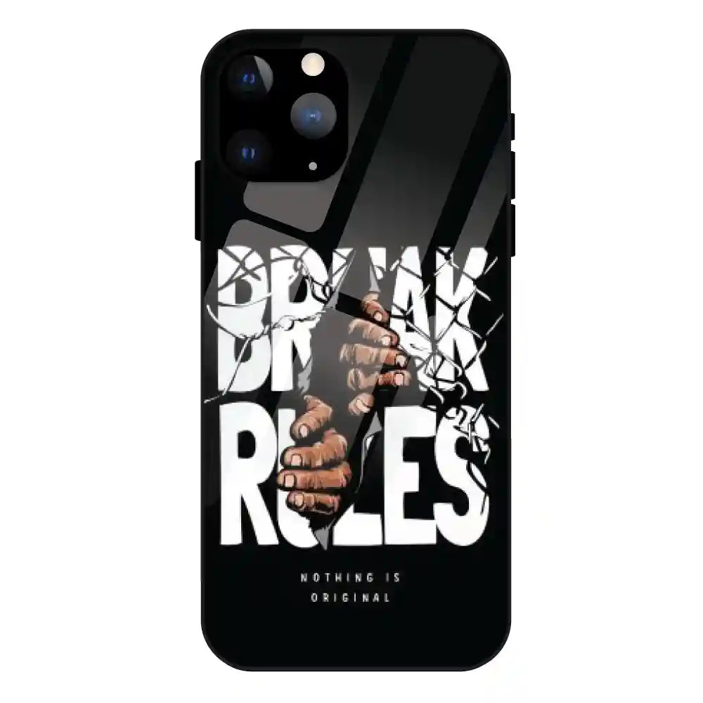 'Break Rules - Glass Case For Apple iPhone 11 Pro Max