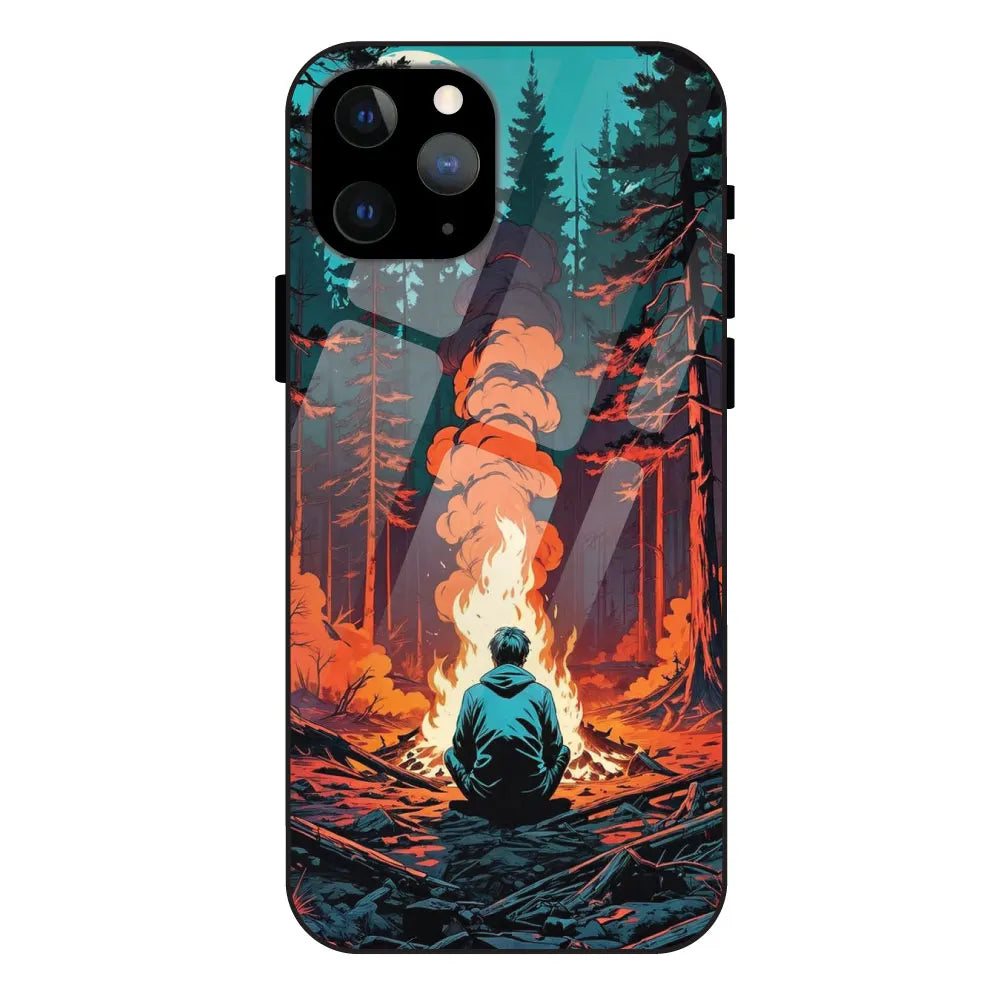Boy With Camp Fire - Glossy Metal Silicone Case For Apple iPhone 11 Pro Max