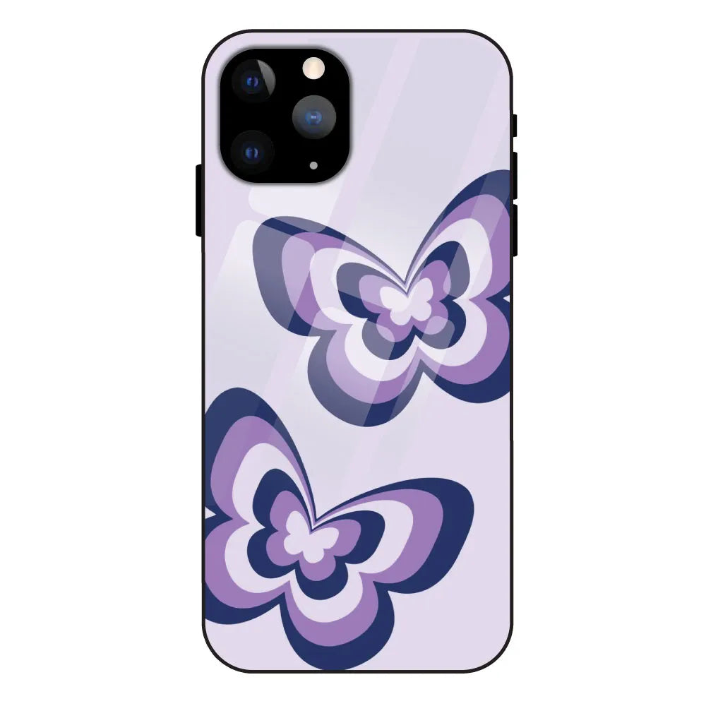 Blue butterflies - Glass Case For Apple iPhone 11 Pro Max