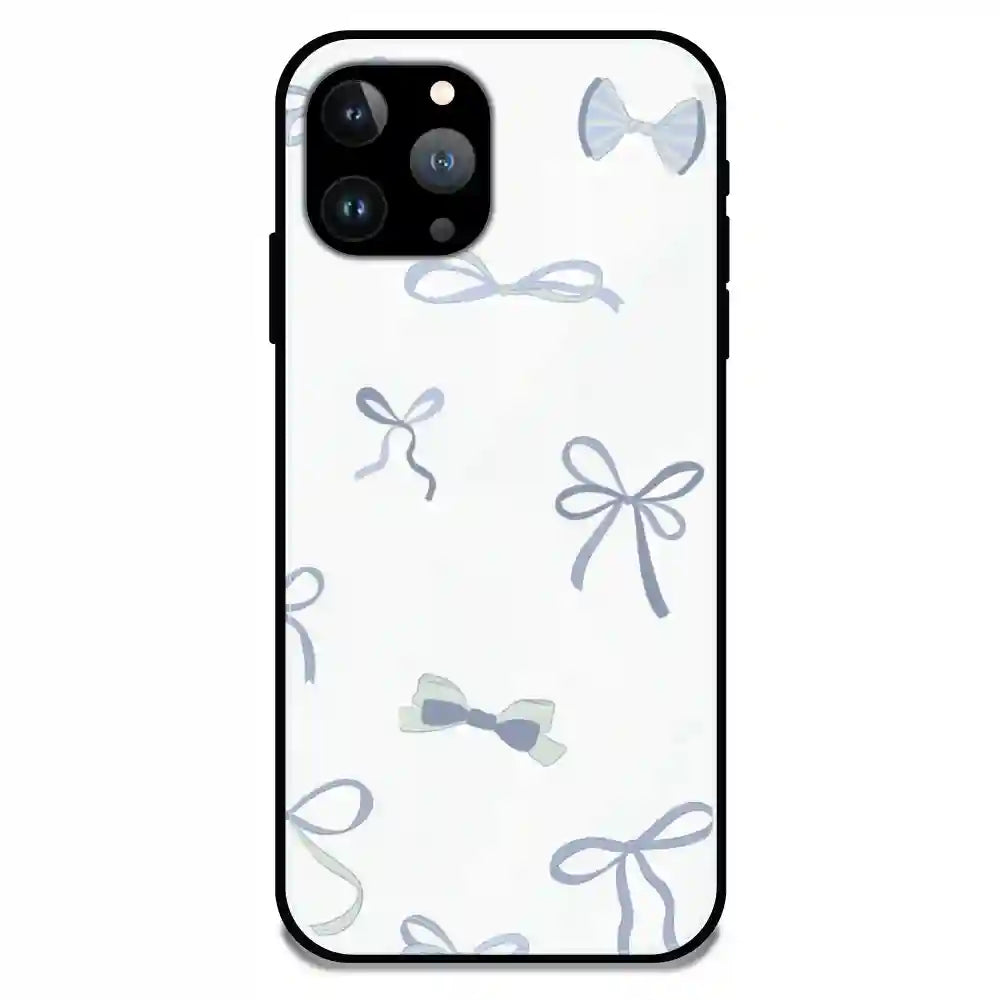 'Blue Bows - Glossy Metal Silicone Case For Apple iPhone 11 Pro
