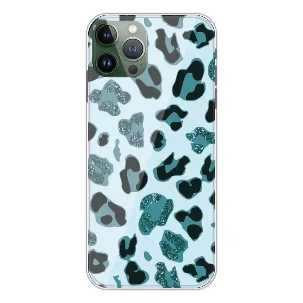 Blue Leopard Glitter Print - Printed Silicone Case For Apple iPhone 11 Pro