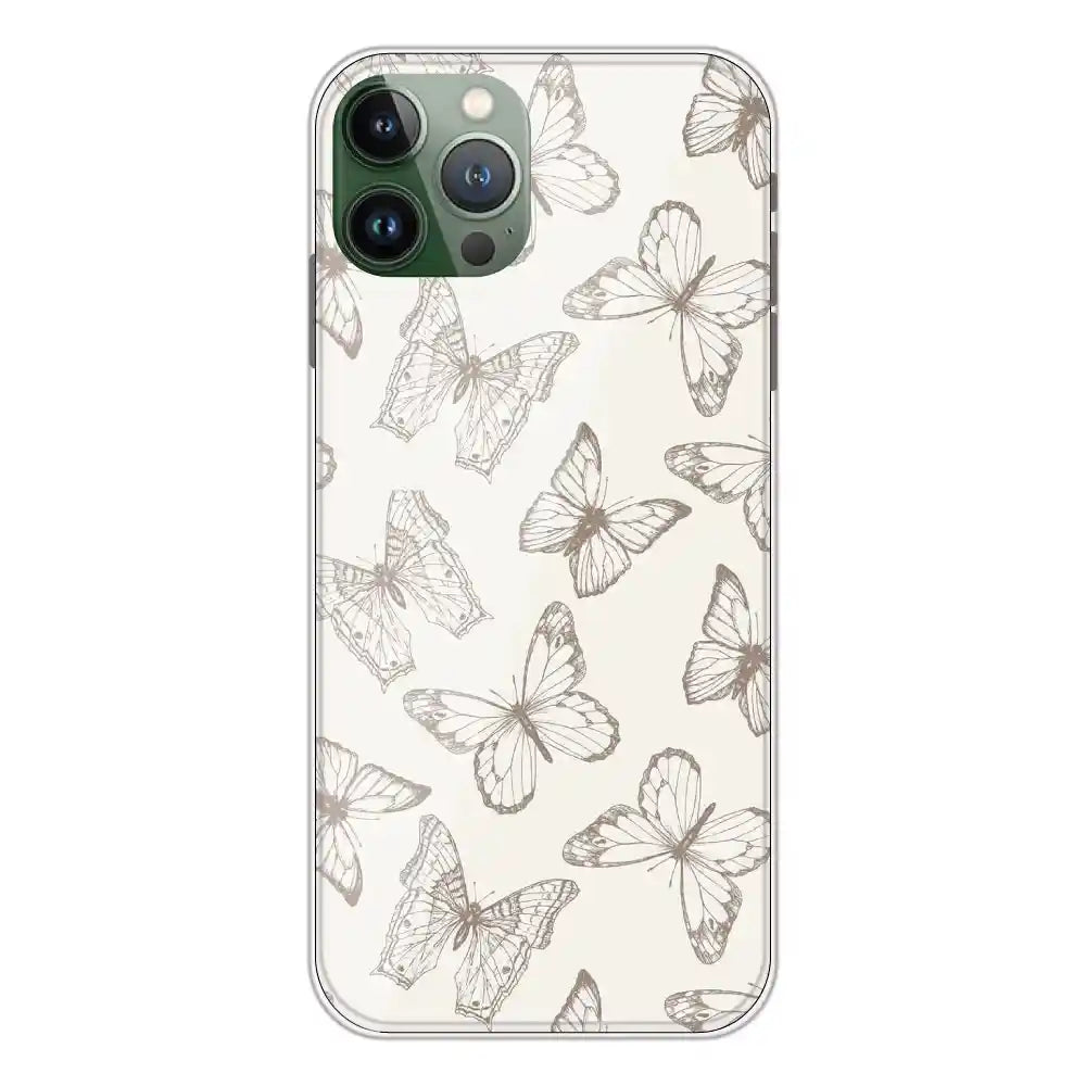 White Butterflies - Printed Silicone Case For Apple iPhone 11 Pro