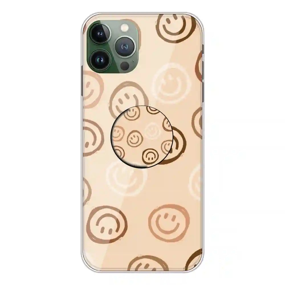 Brown Smilies - Silicone Grip Case For Apple iPhone 11 Pro