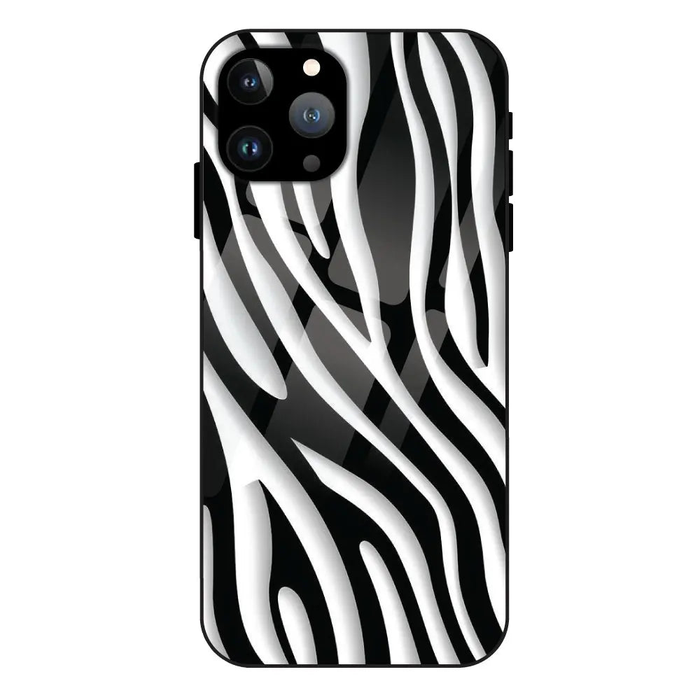 Zebra Print - Glass Case For Apple iPhone 11 Pro
