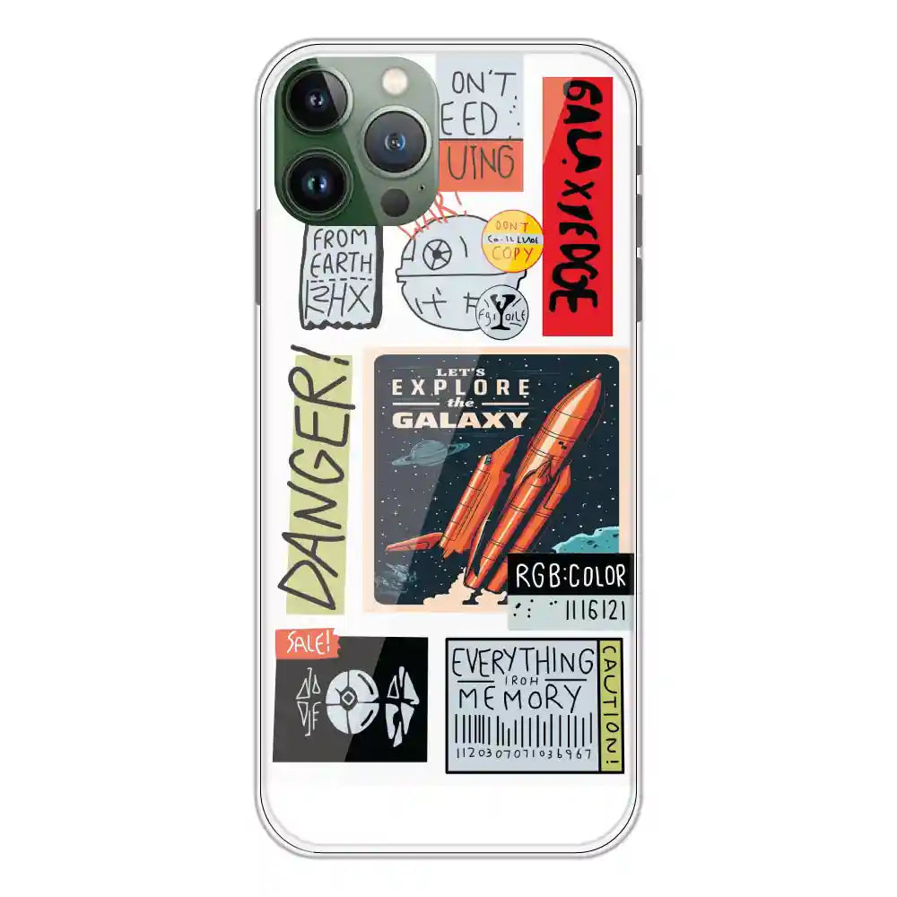Galaxy - Clear Printed Silicone Case For Apple iPhone 11 Pro