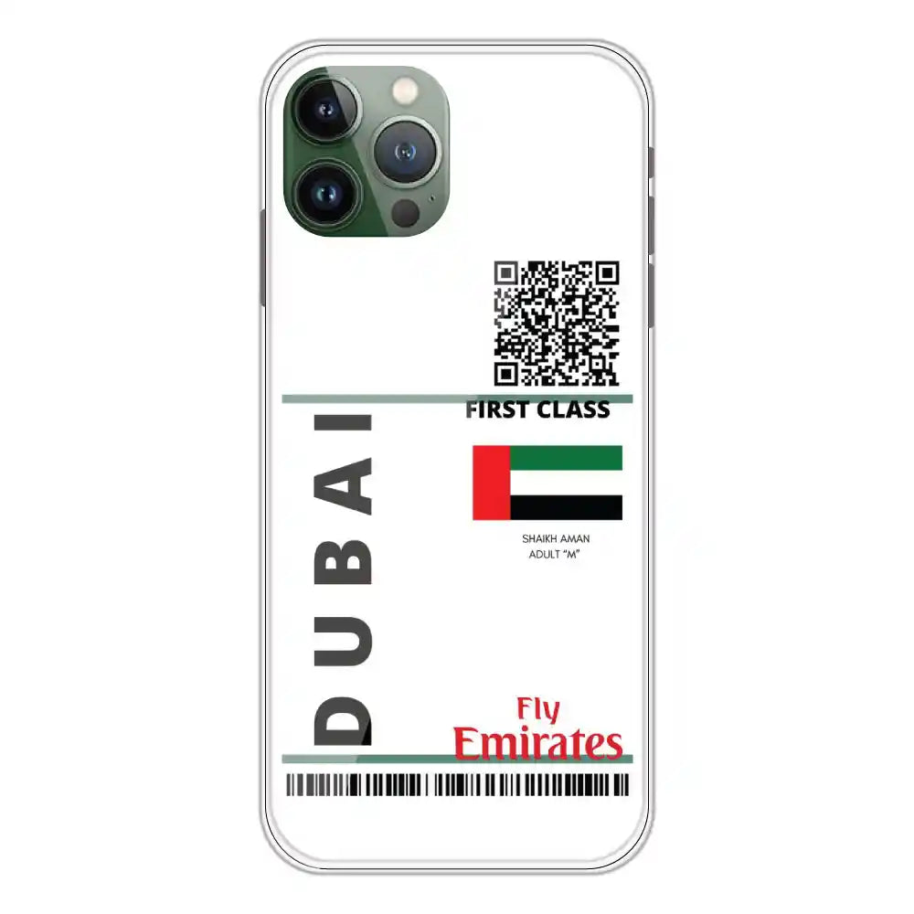 Dubai Ticket - Clear Printed Silicone Case For Apple iPhone 11 Pro