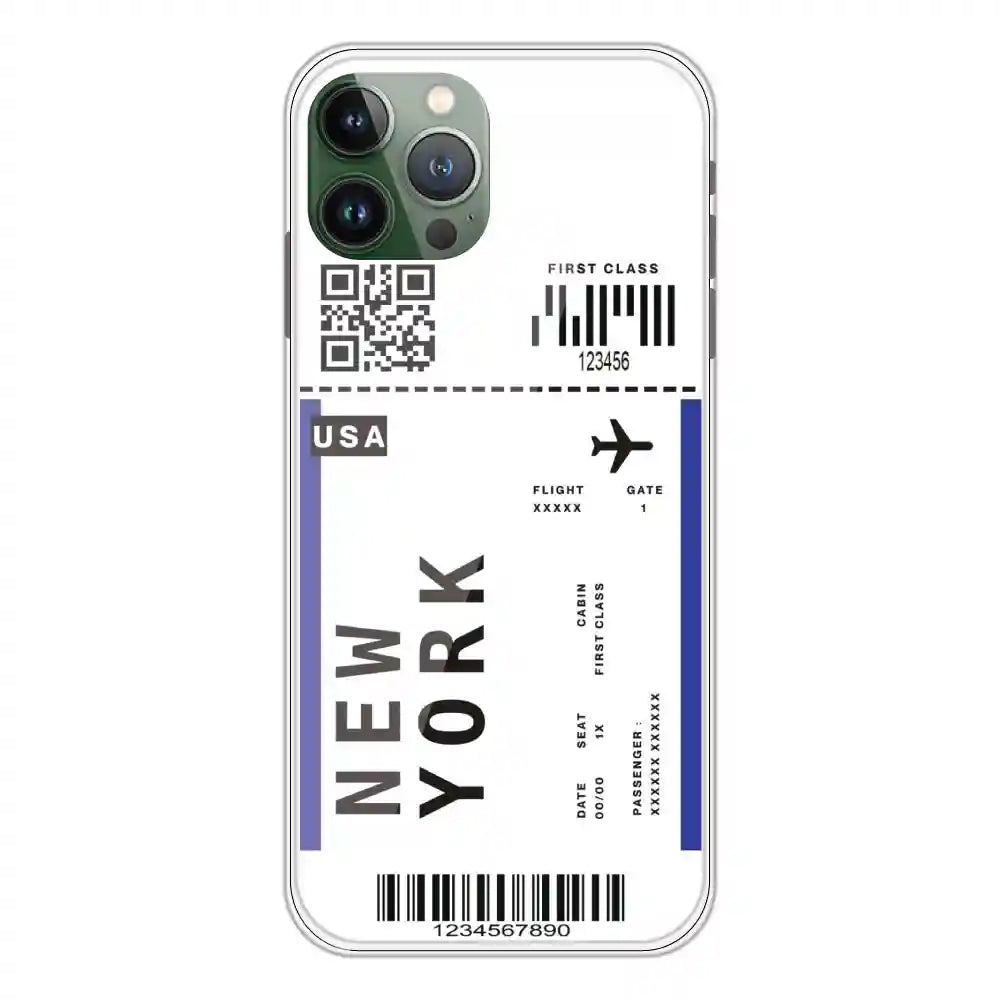 New York Ticket - Clear Printed Silicone Case For Apple iPhone 11 Pro