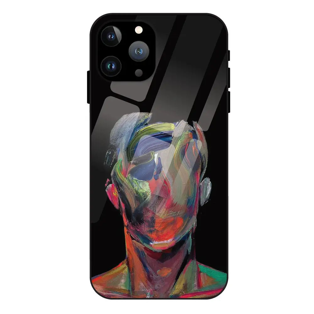 Face Oil Painting - Glass Case For Apple iPhone 11 Pro