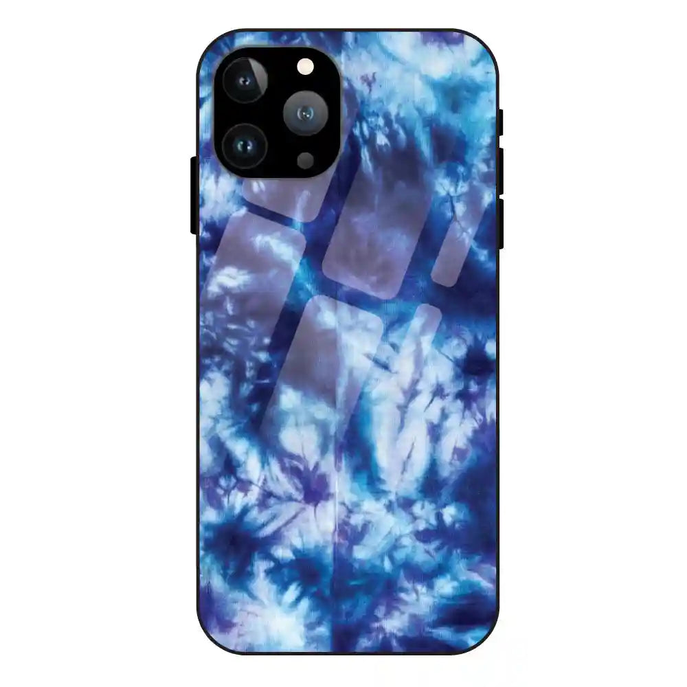 Dark Blue Tie Dye - Glass Case For Apple iPhone 11 Pro