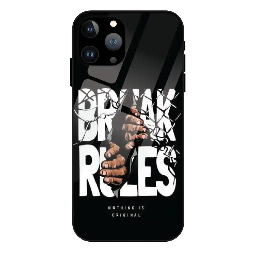 'Break Rules - Glass Case For Apple iPhone 11 Pro