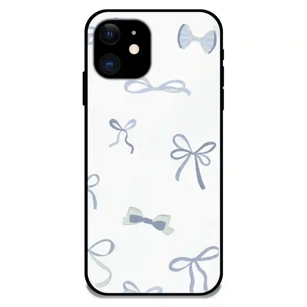 'Blue Bows - Glossy Metal Silicone Case For Apple iPhone 11