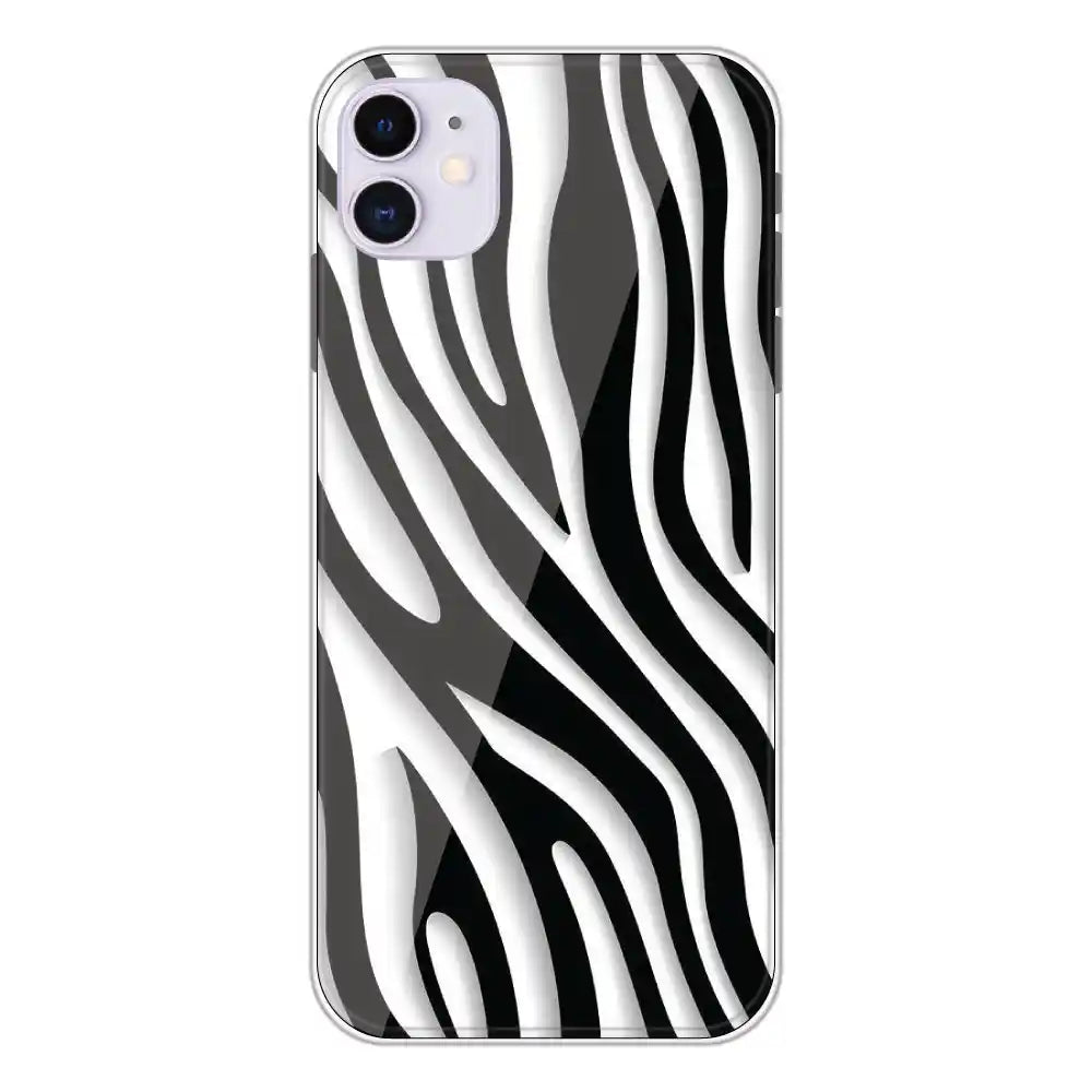 Zebra Print - Clear Printed Silicone Case For Apple iPhone 11