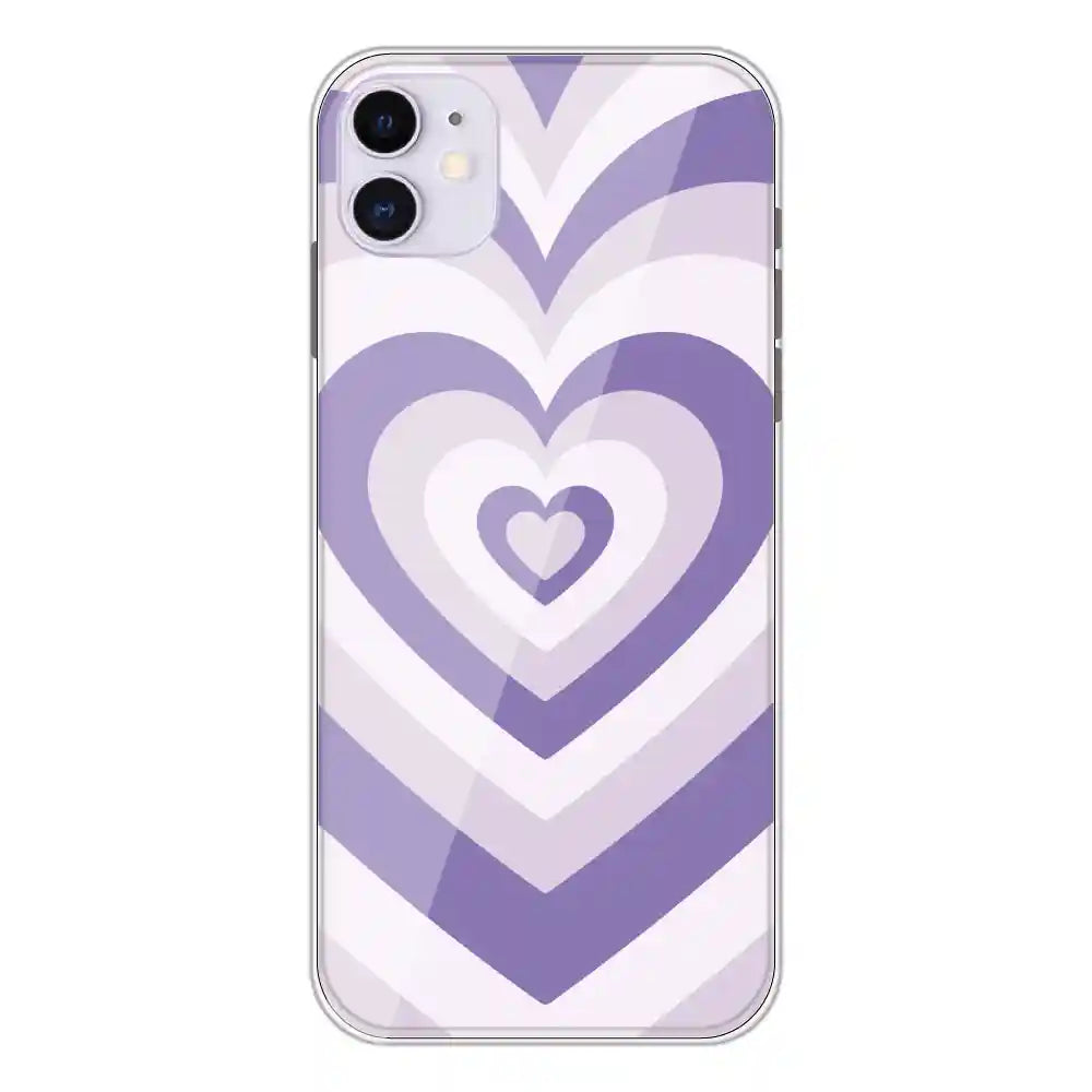 Dark Purple Hearts - Printed Silicone Case For Apple iPhone 11