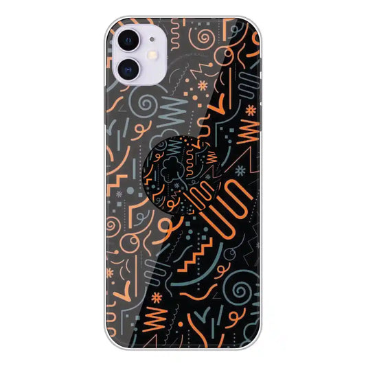 Orange Graffiti - Silicone Grip Case For Apple iPhone 11