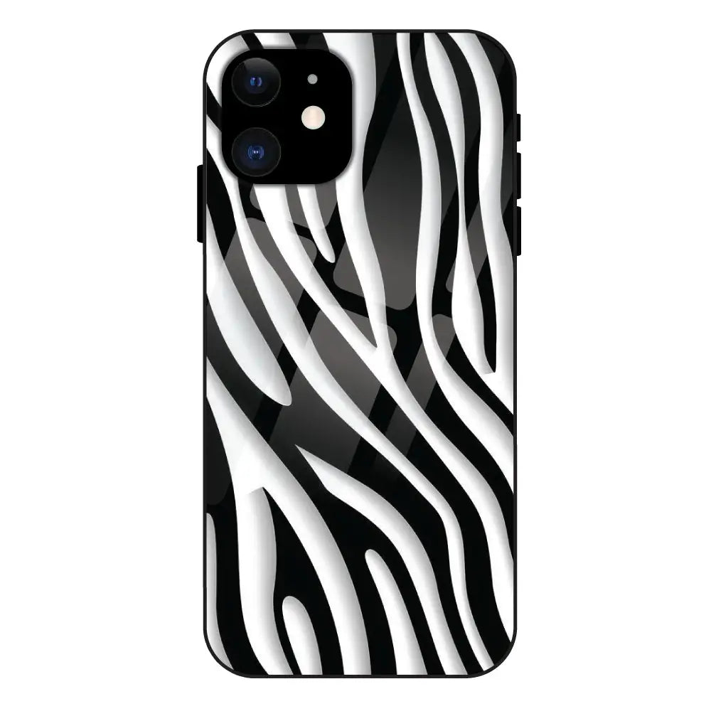 'Zebra Print - Glass Case For Apple iPhone 11