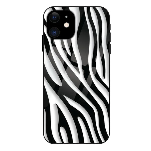 'Zebra Print - Glass Case For Apple iPhone 11