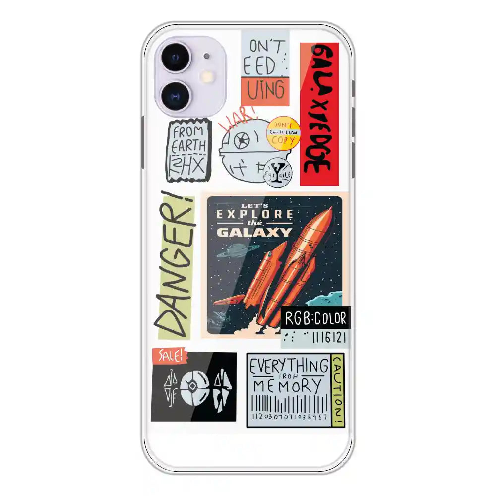 Galaxy - Clear Printed Silicone Case For Apple iPhone 11