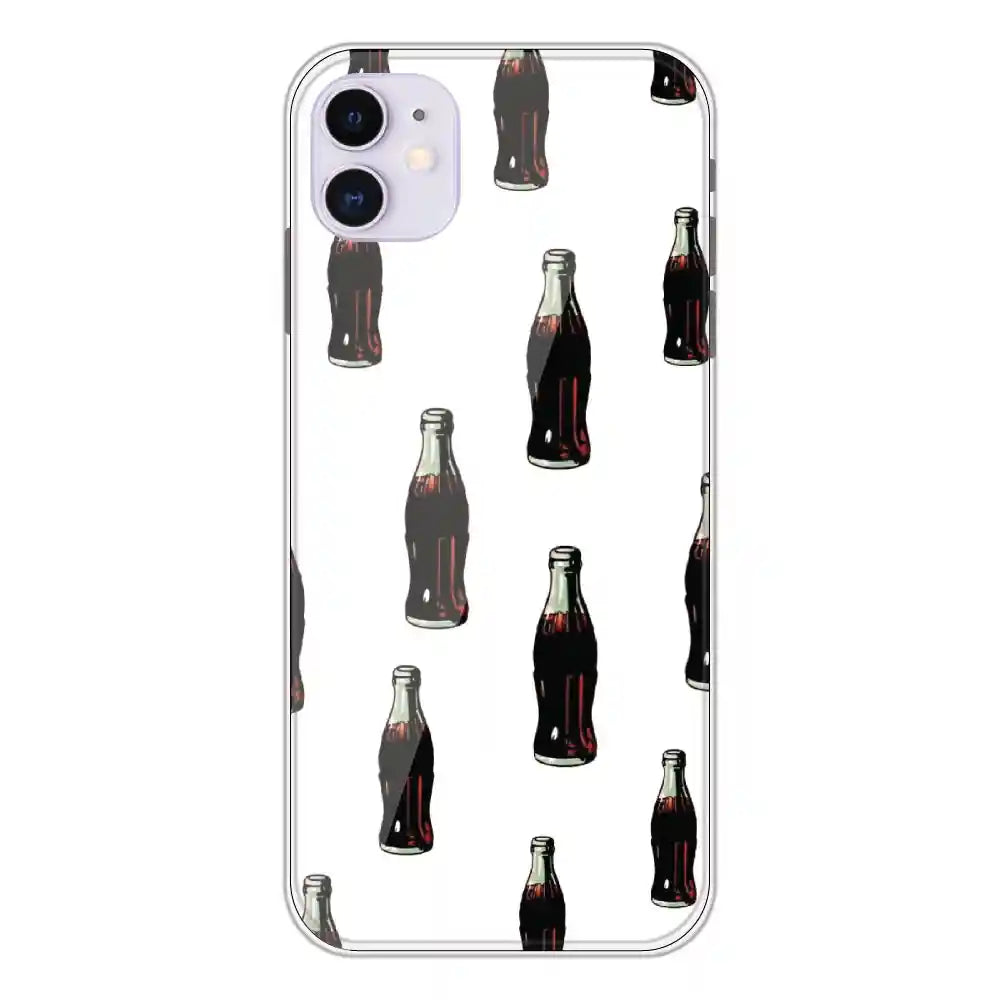 Soft Drinks - Clear Printed Silicone Case For Apple iPhone 11