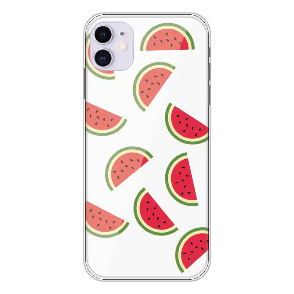 Watermelons - Clear Printed Silicone Case For Apple iPhone 11
