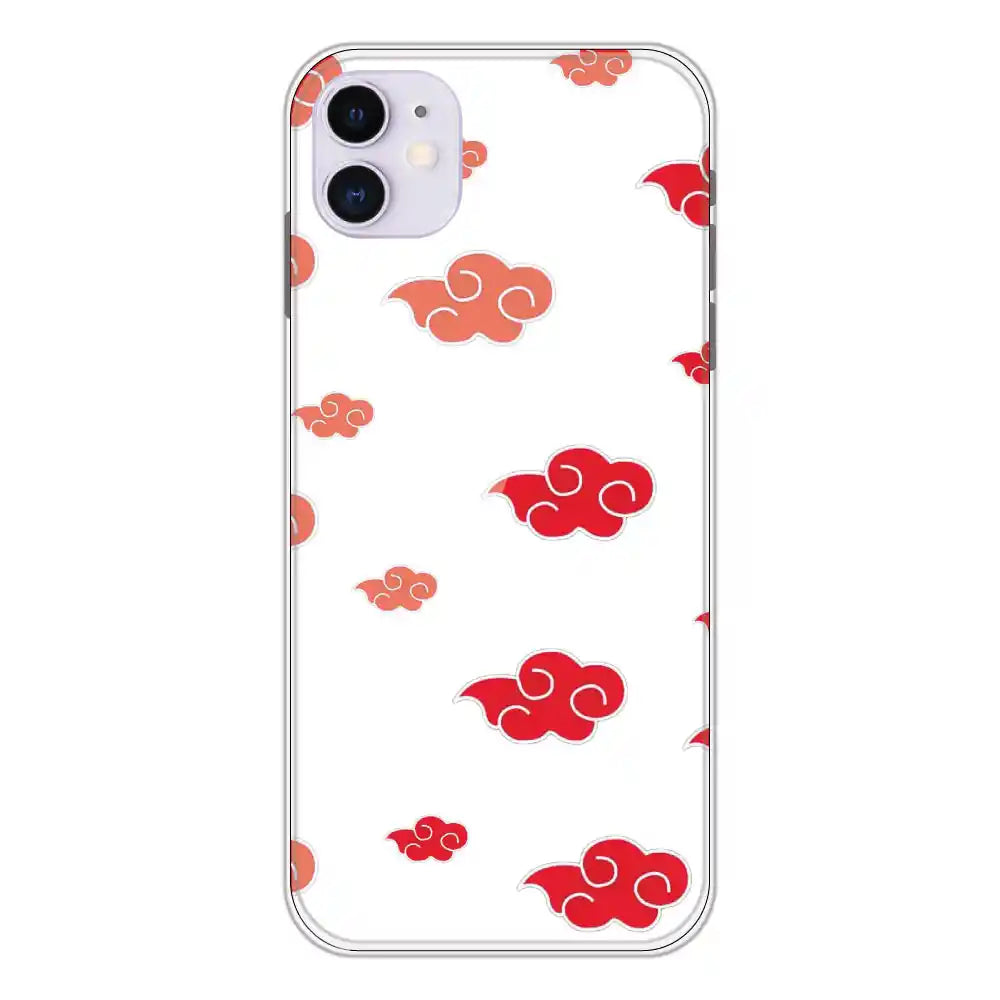 Red Clouds - Clear Printed Silicone Case For Apple iPhone 11
