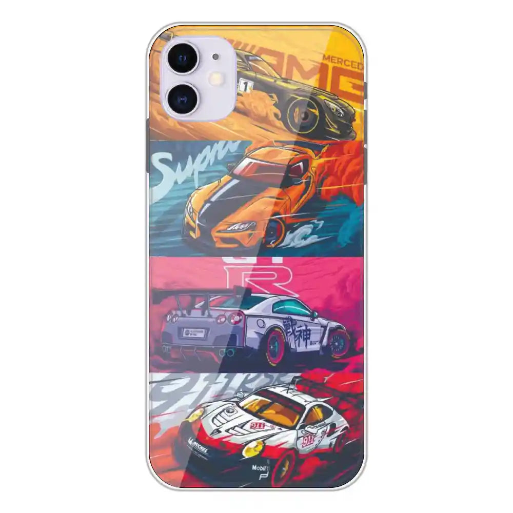 Sports Car - Printed Silicone Case For Apple iPhone 11