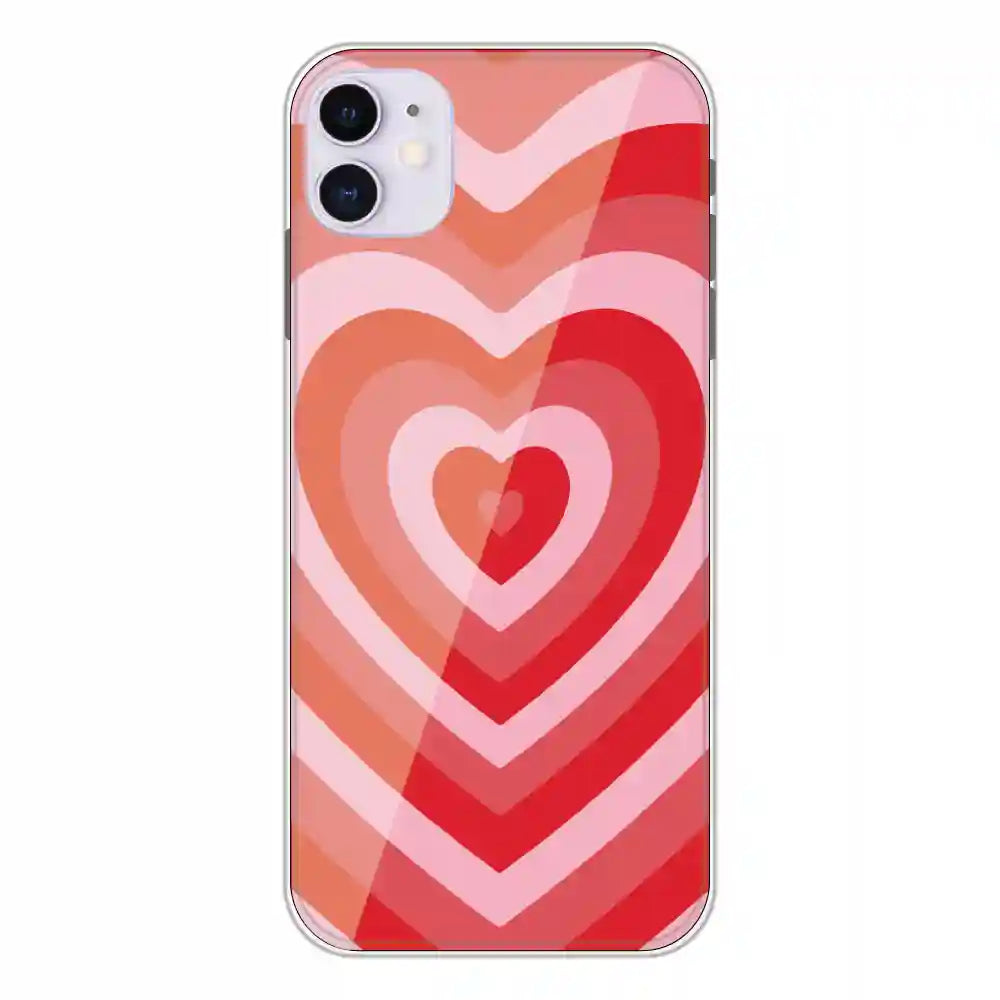 Red Hearts - Printed Silicone Case For Apple iPhone 11