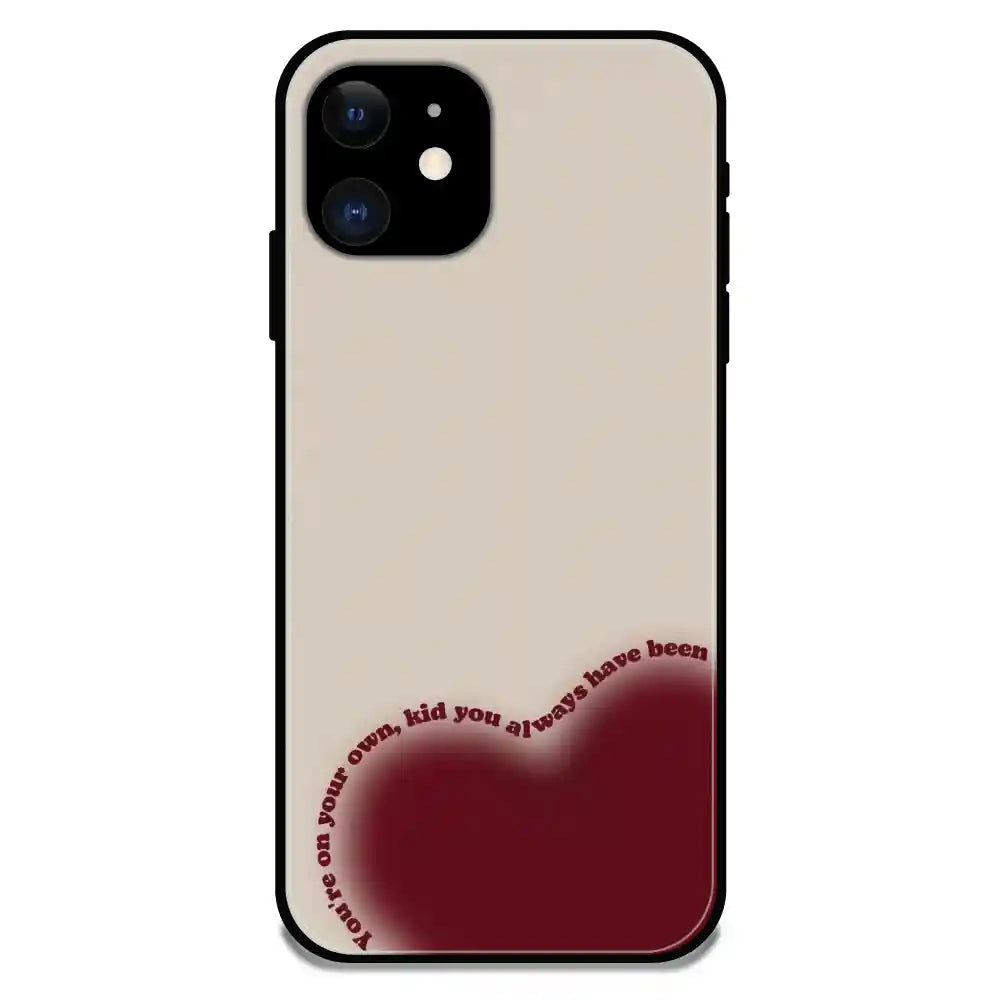 'Heart Alone - Glossy Metal Silicone Case For Apple iPhone 11