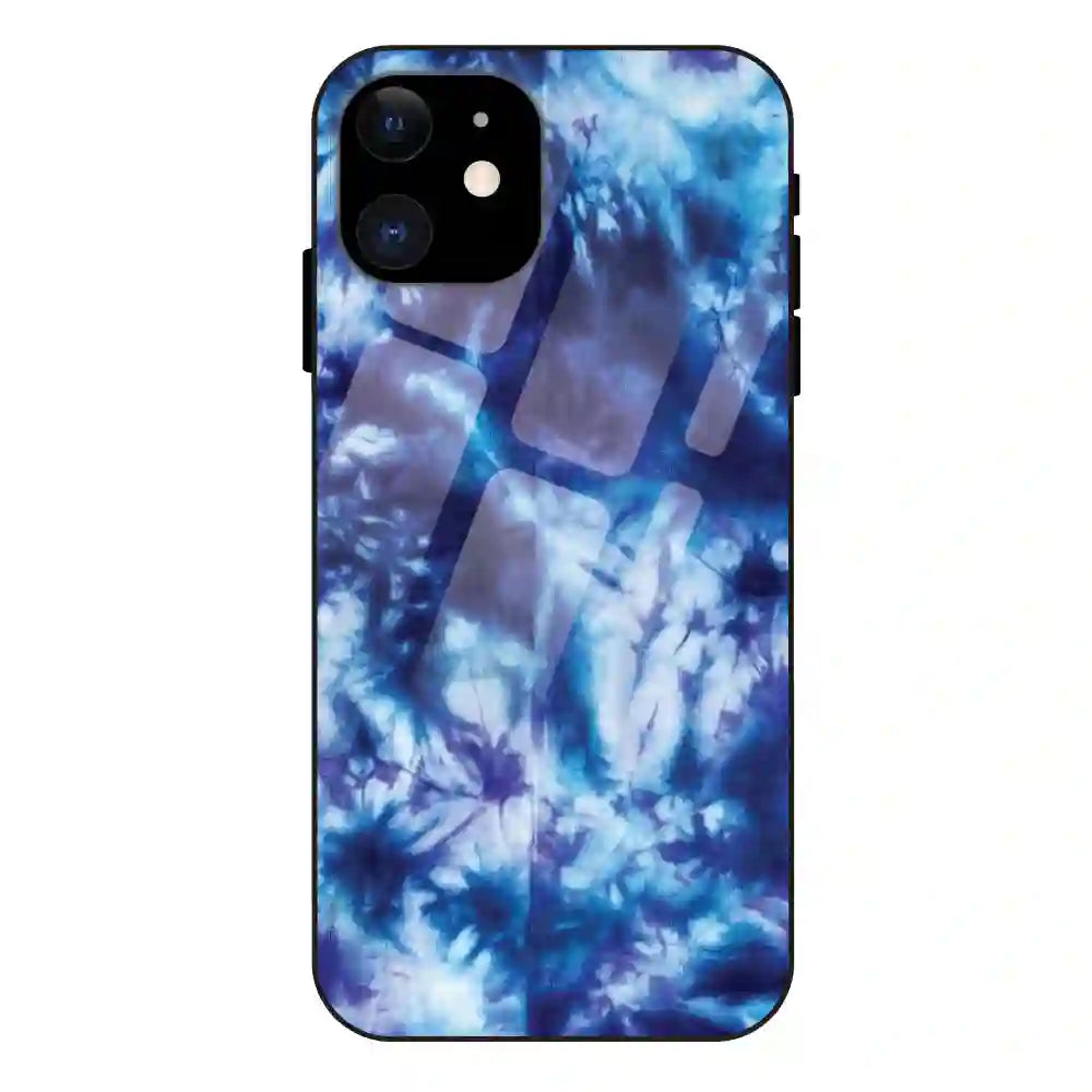 'Dark Blue Tie Dye - Glass Case For Apple iPhone 11