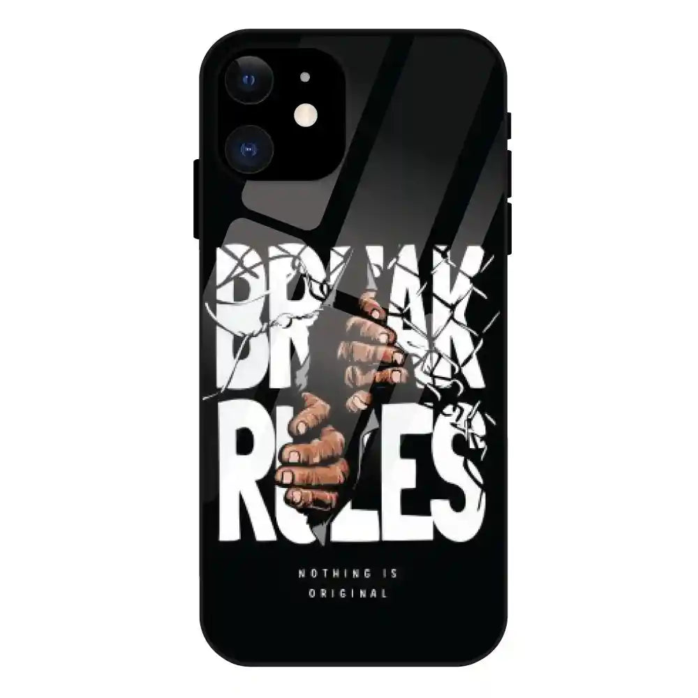 'Break Rules - Glass Case For Apple iPhone 11